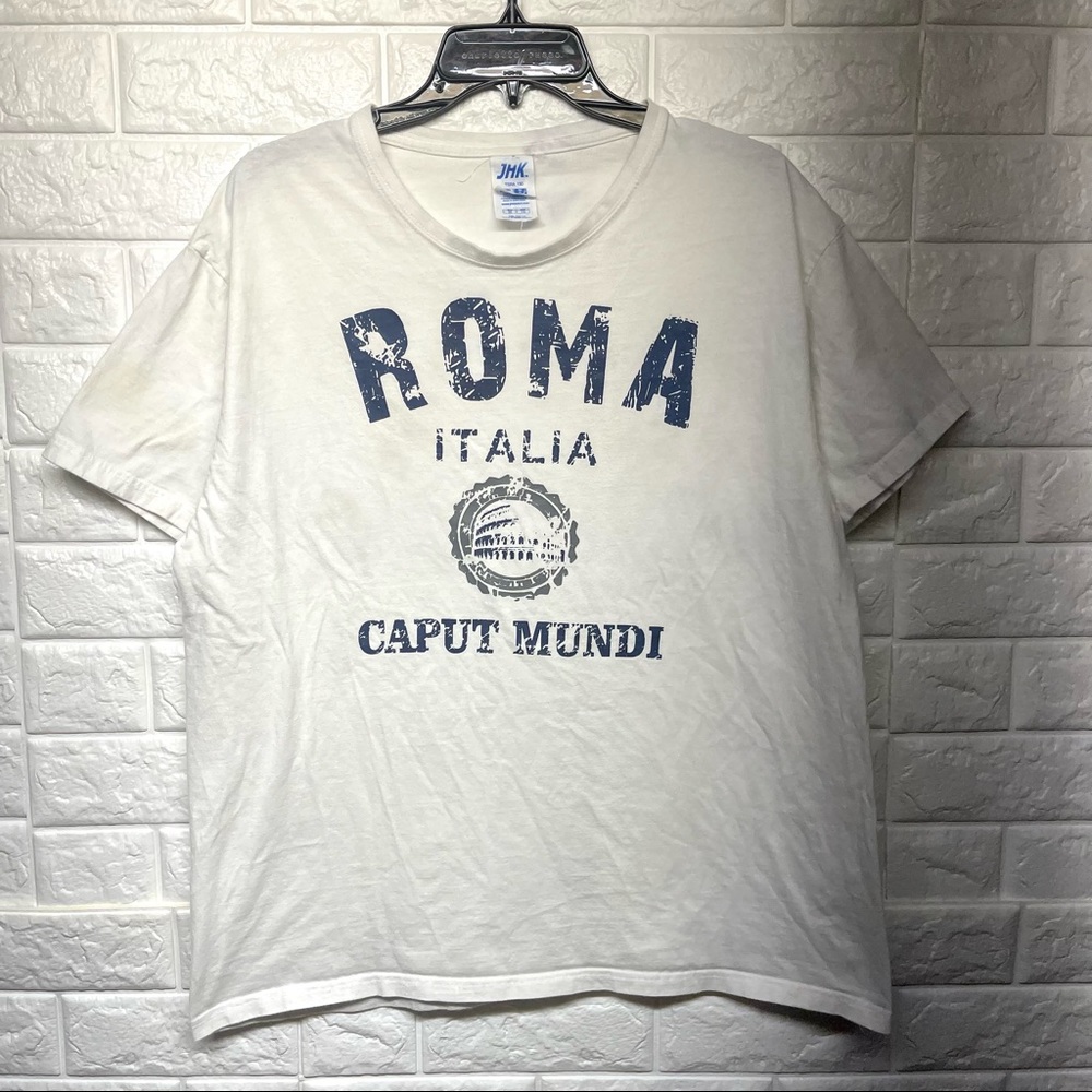 Vintage Roma Caput Mundi Graphic Print Destination T shirt Men Size L Preowned